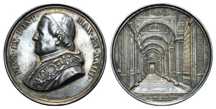 Papal, Pio IX (1846-1878). AR ... 