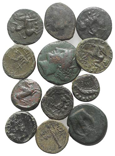 Sicily, lot of 12 Æ Greek coins, ... 