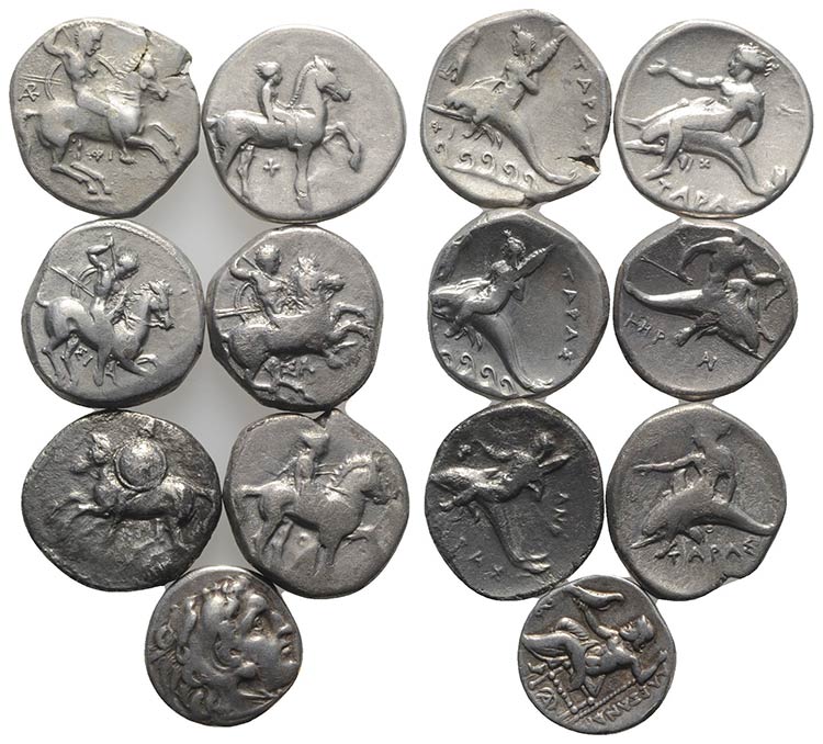 Lot of 7 Greek AR coins, including ... 