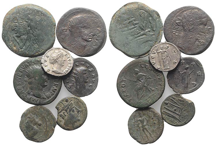 Lot of 7 Greek and Roman AR and Æ ... 