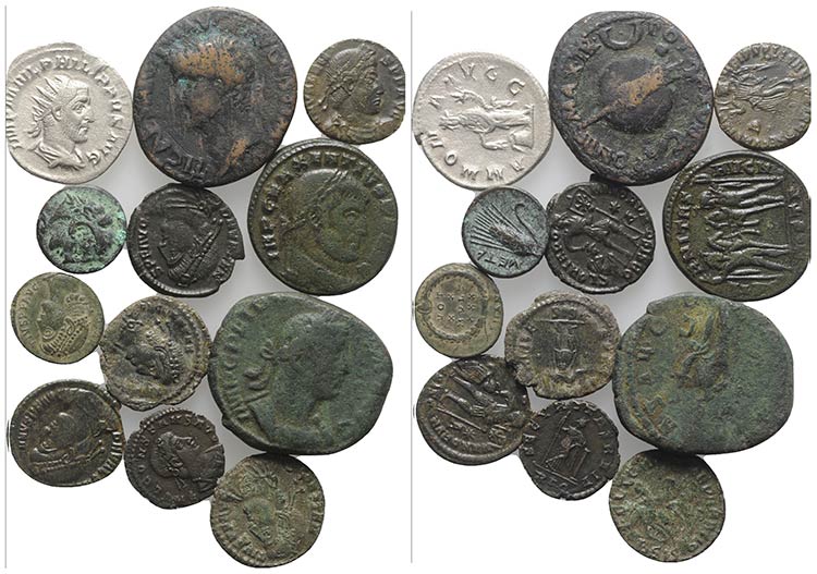 Lot of 12 Greek and Roman AR and ... 