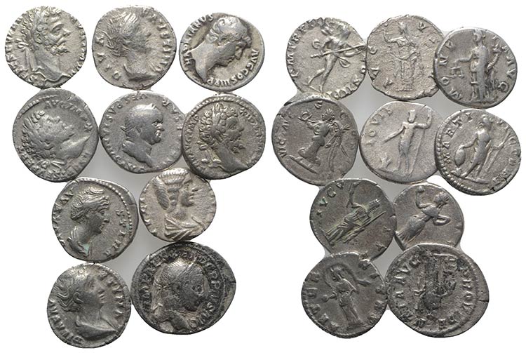 Lot of 10 Roman Imperial AR ... 