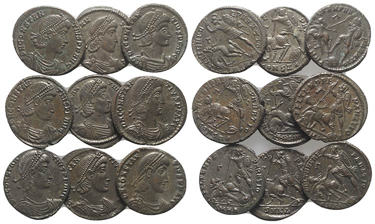 Constantius II (337-361), lot of 9 ... 
