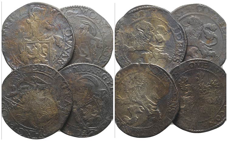Netherlands, lot of 4 AR coins, to ... 