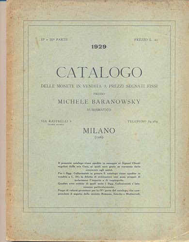 BARANOWSKY  M. – Milano 1929. II ... 