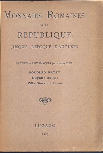 RATTO  R. – Lugano, 1927. ... 