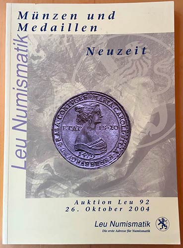 Leu Numismatics,. Auction 92. ... 