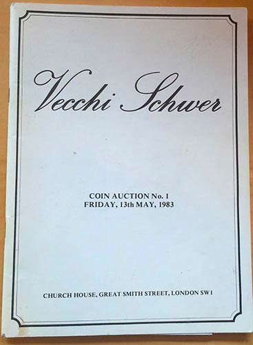 Vecchi Schwer. Coin Auction No. 1. ... 