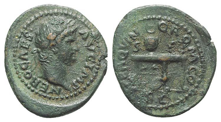Nero (54-68). Æ Semis (21mm, ... 