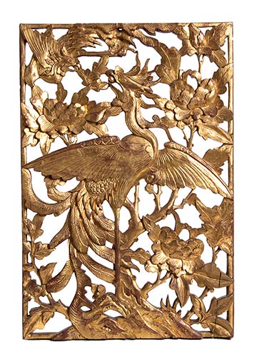 A CARVED AND GILT WOOD PHOENIX ... 