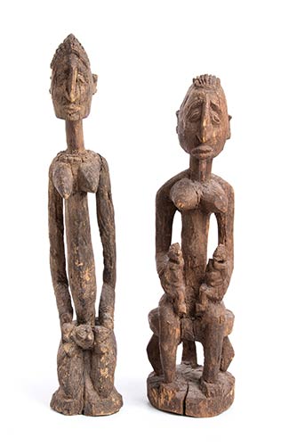 A PAIR OF WOOD FIGURES Mali, Dogon ... 