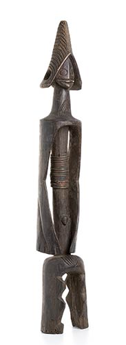 A WOOD AND REED MALE FIGURE   ... 