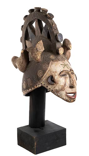 A PAINTED WOOD AGBOGHO MMWO MASK ... 