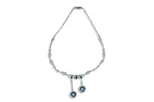 Sapphires and diamonds necklace  ... 