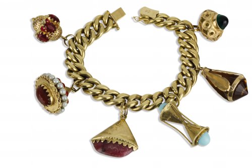 Gold bracelet with pendants  18K ... 