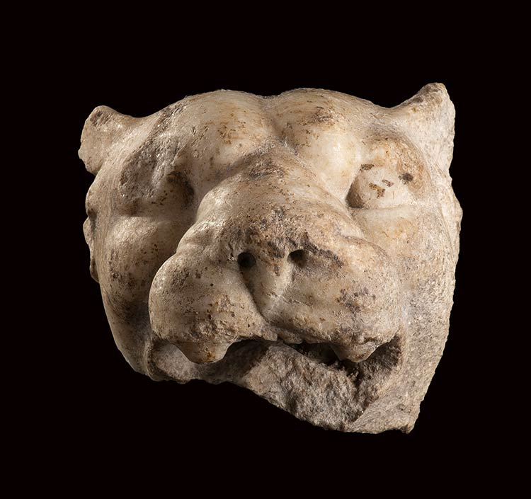 ROMAN MARBLE PANTHER HEAD 1st ... 