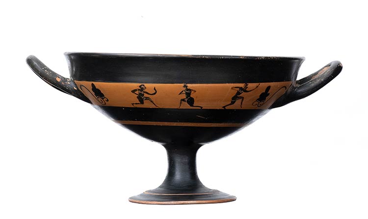 ATTIC BLACK-FIGURE BAND KYLIX WITH ... 