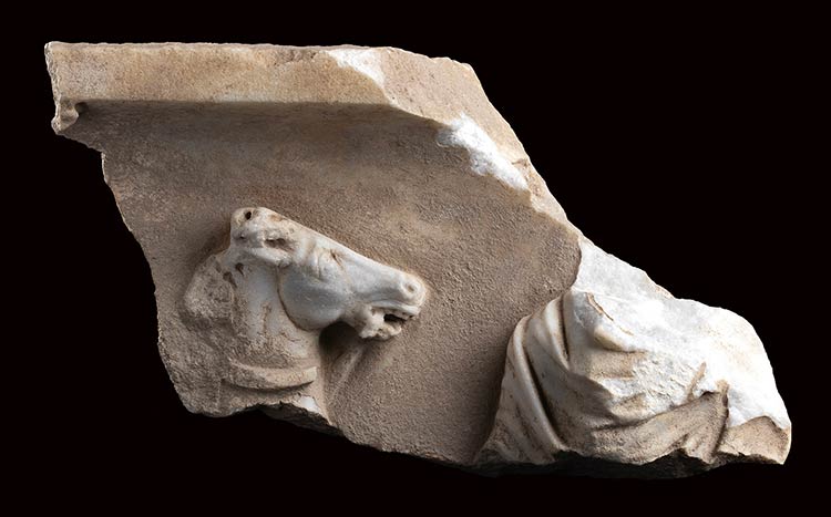 ROMAN MARBLE SLAB WITH AN HORSE ... 