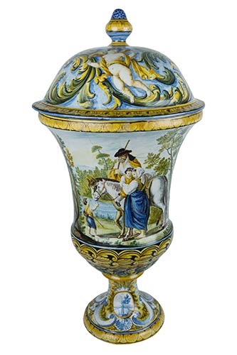 Vase with lid  Large, bell-shaped, ... 