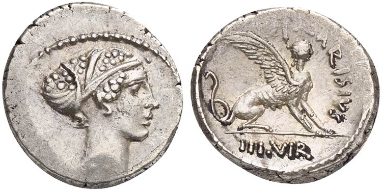 T. Carisius, Denarius, Rome, 46 BC ... 