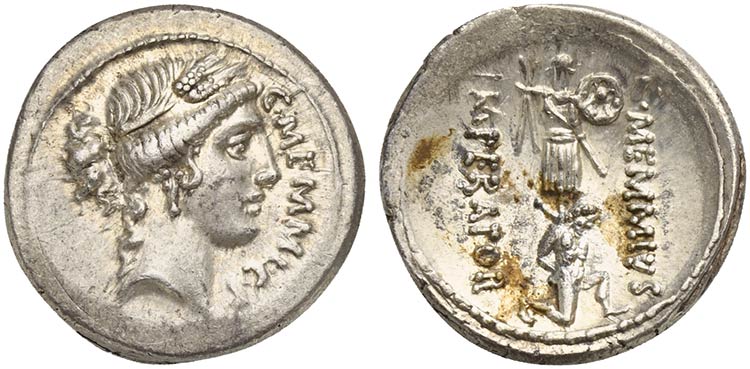 C. Memmius C.f., Denarius, Rome, ... 