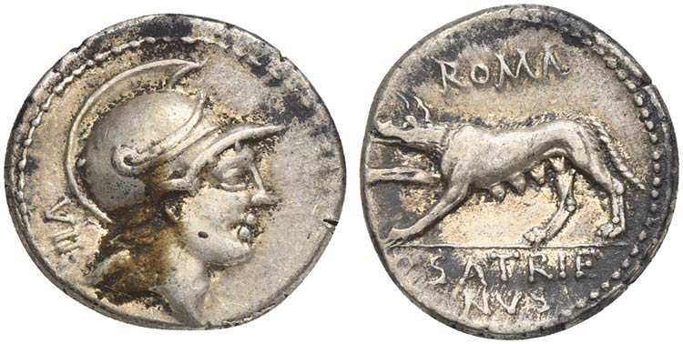 P. Satrienus, Denarius, Rome, 77 ... 