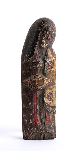 Medieval wooden statuette, ... 