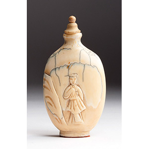 Carved lady, ivory snuff bottle; ... 