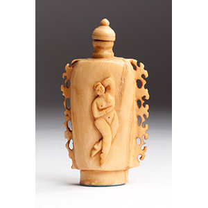 Carved ivory snuff bottle;
XX ... 