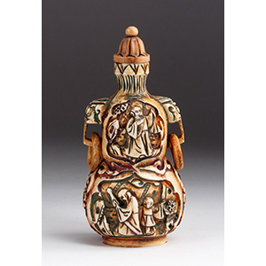 Carved ivory snuff bottle;
XX ... 