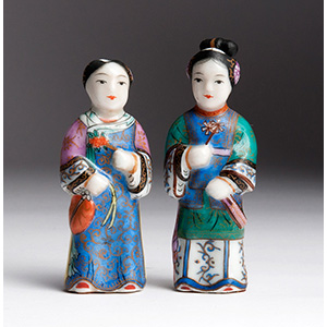 Two painted ladies porcelain snuff ... 