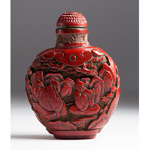 Carved lacquer snuff bottle;
XIX ... 