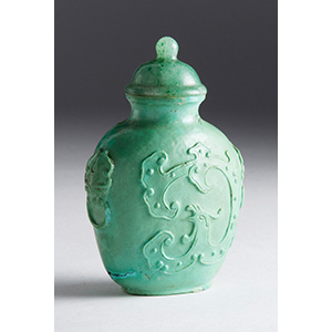 Carved turquoise snuff bottle;
XIX ... 
