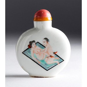 Painted porcelain with erotic ... 