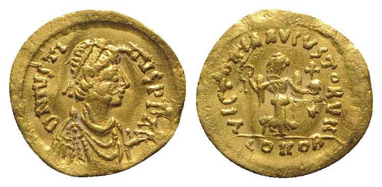 Justin I (518-527). AV Tremissis ... 