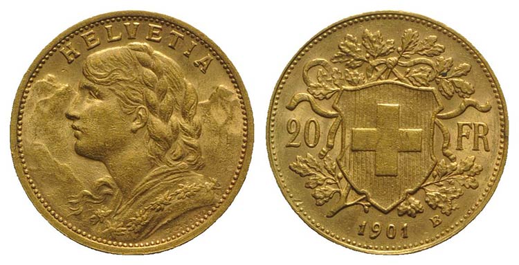 Switzerland, AV 20 Francs 1901 B, ... 