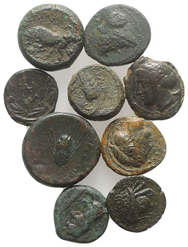 Lot of 10 Æ Greek coins, ... 