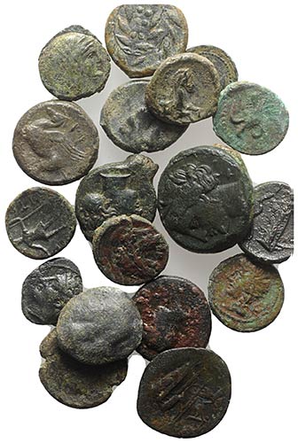 Lot of 20 AR and Æ Greek coins, ... 