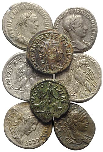 Lot of 14 Roman Provincial AR and ... 