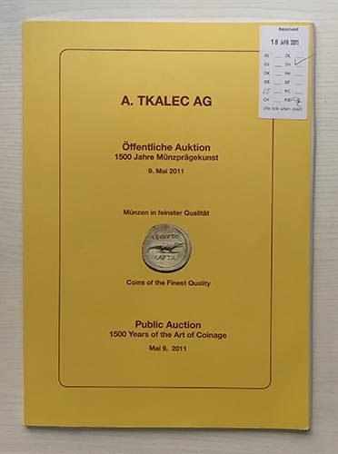 Tkalec Public Auction 2011. Zurich ... 