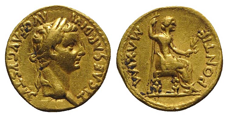Tiberius (14-37). AV Aureus (19mm, ... 