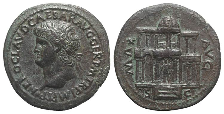 Nero (54-68). Æ Dupondius (31mm, ... 