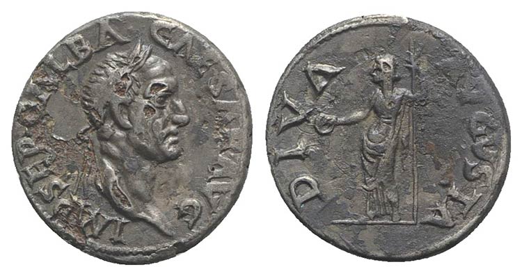 Galba (68-69). Fourrèe Denarius ... 