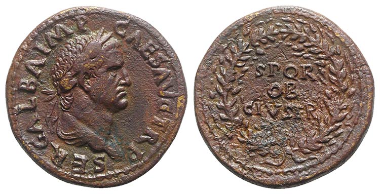 Galba (68-69). Æ Dupondius (28mm, ... 