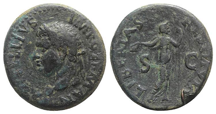 Vitellius (AD 69). Æ As (27.5mm, ... 