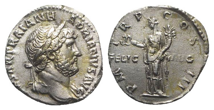 Hadrian (117-138). AR Denarius ... 