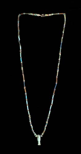 TWO FAIENCE AND GLASS BEADS ... 