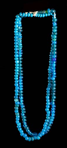 TWO GLASS BEADS NECKLACES61 cm the ... 