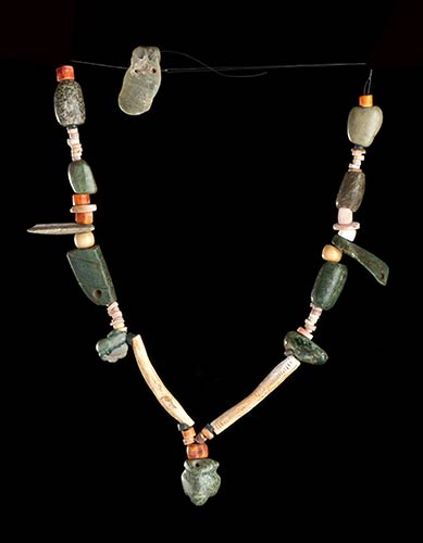 A BONE AND STONE BEADS NECKLACE ... 