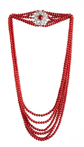 Coral and diamonds necklace   ... 